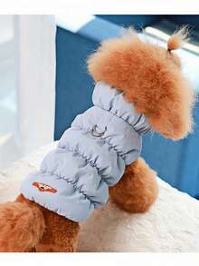 Chaqueta/Abrigo de 3 capas grueso y cálido para mascotas perro, adecuado para poodle, teddy, Yorkshire terrier y otras razas de perros pequeños/medianos, para otoño/invierno - Azul - Ver 6