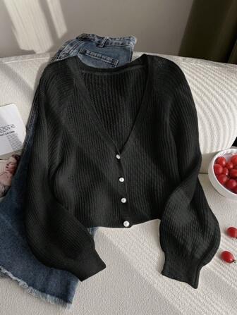 SHEIN Privé 大码休闲度假居家复古风优雅下午茶轻盈镂空开衫、春秋长袖毛衣外套