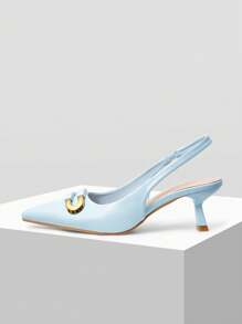 MOTF PREMIUM POINTED TOE CASUAL PUMPS, SUITABLE FOR ALL SEASONS FOR CHRISTMAS - Baby Blue - View 4