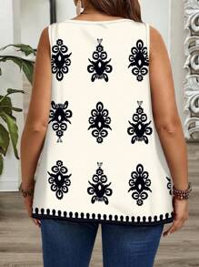 EMERY ROSE Plus Size Women Wide Strap Pleated Loose Camisole And Tank Top, Suitable For Spring/Summer - Multicolor - View 2