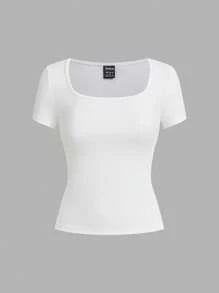 SHEIN EZwear 3 件套女士黑白灰色短袖短款修身 T 恤，休闲夏季 - 彩色 - 查看 5