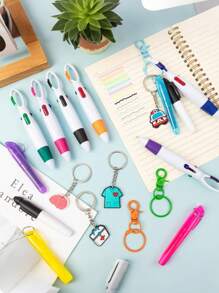 Mini Highlighter Nurse Pens For Badge Reel Pen Include 1 Tip Highlighter 1 Permanent Marker Pen And 1 Retractable Ball Pen With 1 Nursing Keychain Clip Back To School - Multicolor - View 15