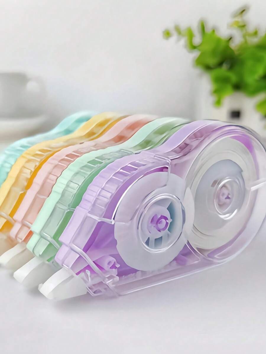 SHEIN 5pcs Classic Correction Tape, Suitable For Students, Assorted Colors, Large Capacity For Correcting Mistakes Back To School - Multicolor - View 1