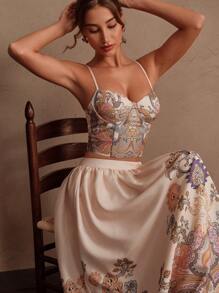 Savoree 女士度假、优雅、海滩、节日两件套服装、印花、春夏