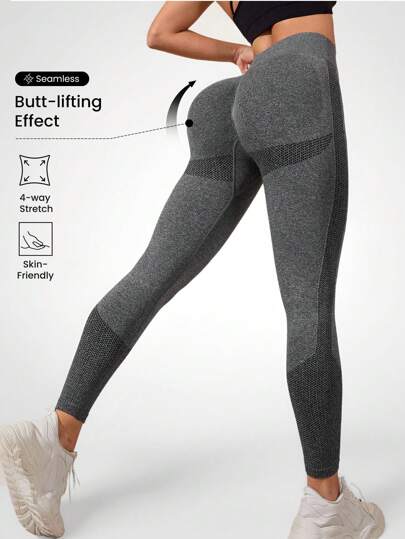 Running Leggings Seamless High Stretch Scrunch Butt Tummy Control Sports Tights Yoga Women Pants