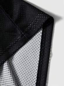 PAVTROS Manfinity Streetrush Manfinity Streetrush Men's Casual Black Mesh Fabric With Simple Digital Graphic Print Long-Sleeved Pullover, Loose Round Neck Splicing, Daily Casual Holiday Gift, Daily Casual Wear For Commuting In All Seasons,Rapper Top