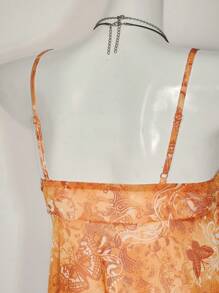 SHEIN ICON Women Plant Print Ruffle Hem Camisole Tank Top For Holiday,Rave Top - Multicolor - View 6