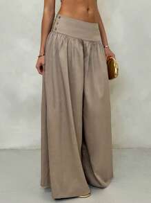 Glamine 复古低腰阔腿裤裙，宽松修身女式宽松裤子