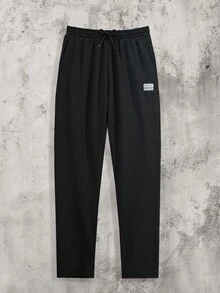 RueChic Men Casual Solid Special Fabric Regular Pants - Black - View 1