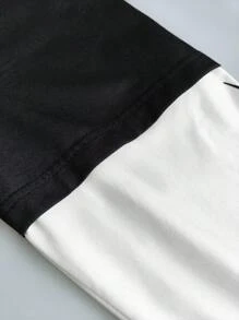 Manfinity Streetrush Men's Hand Scribble Letter Graphic Two-Piece Contrast Color T-Shirt Set