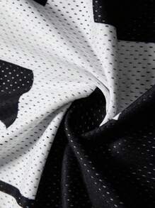 PAVTROS Manfinity Streetrush Manfinity Streetrush Men's Casual Black Mesh Fabric With Simple Digital Graphic Print Long-Sleeved Pullover, Loose Round Neck Splicing, Daily Casual Holiday Gift, Daily Casual Wear For Commuting In All Seasons,Rapper Top