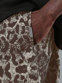 SUMWON Premium Athletic Leopard Print Athletic Performance Shorts With Elastic Drawstring, High Performance Active Wear For Exercise, Running, Gym, Summer Training - Multicolor - View 6