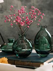 Set de 3 mini jarrones modernos (verde) - Perfectos para decoración del hogar, arreglos florales, fiestas y talla grande, decoración del hogar, jarrón de flores, centro de mesa, decoración de mesa