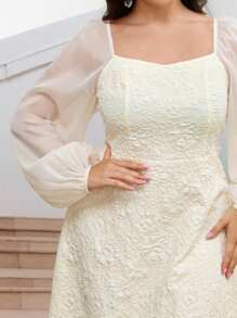 Plus Size Dresses - Apricot - View 2