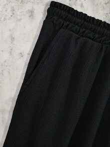 RueChic Men Casual Solid Special Fabric Regular Pants - Black - View 4