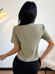 DAZY New Elegant Fitted Women Summer Jacket Women Coats - Green - View 2