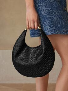 MOTF PREMIUM WOMEN'S SIMPLE ELEGANT EMBOSSED HANDBAG - Black - View 7