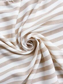 SHEIN Clasi Elegant Dress Women  Women's New Sleeve Shirt With Button, Striped Patchwork Ruffle, Professional Office Wear Blouse Summer Clothes Business Casual Woman Business Casual Woman Tops Summer Shirts - Multicolor - View 7