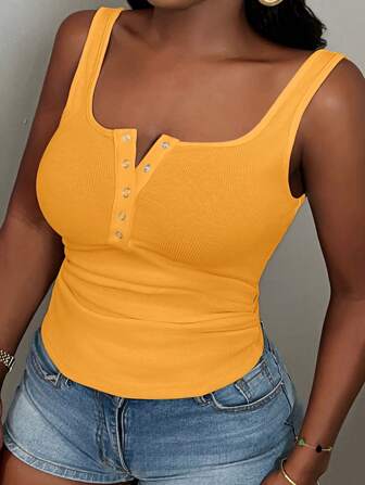 Slaydiva Casual All-Match White Cami Top With Deep U-Neck And Racerback-C
