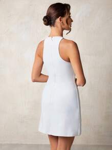 Glamine Women's Fashionable Halter Studded Elegant Dress, Bandage Dress,Dresses For Women Elegant Women Mini Dresses White Dresses For Women Women Mini Dresses Birthday Dresses For Women Women Cocktail Dresses Formal Dresses For Women Women Short Dresses Cocktail Dresses For Women Women Cocktail Dresses,Summer Outfits For Women,White Dress,Summer Dresses For Women,Graduation Dress,Wedding Guest Dress Women - White - View 3