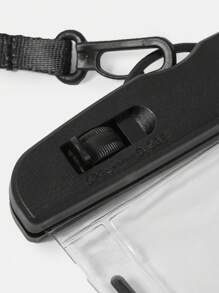 THE POWERPUFF GIRLS X SHEIN 时尚可爱毛茛图案旅行配件，防水手机袋 - 黑色 - 查看 4