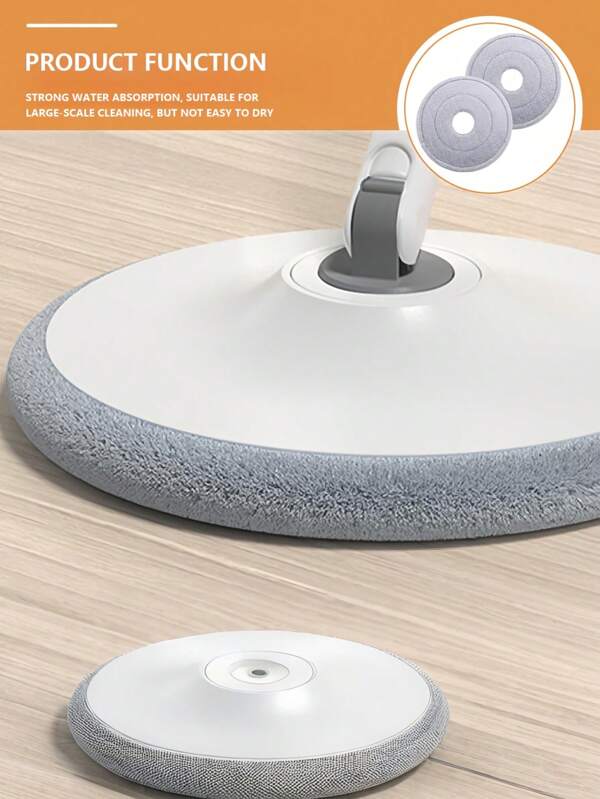 1/2/3/5/8Pcs 9.25" Rotating Mop Refill Heads - Thickened Fiber Microfiber Pads With Dirt Separation Tech High-Absorbency Machine Washable Replacement For Flat Spin Mops Ultra-Strong Scrubbing Power For Tile, Hardwood & Laminate Multi-Surface Home & Dorm Cleaning Kit (23.5cm Round, Non-Slip Grip)
