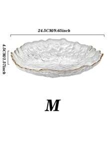 SHEIN 1pc Minimalist Vintage High-Quality Iceberg Texture Glass Fruit Bowl, Snack Plate, Home Decor Living Room Sophisticated Appetizer Salad Dish