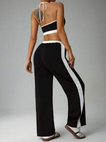 Gameset SHEIN Sport 2 Stücke Set aus Tanktop und Sport-Yoga-Leggings in Kontrastfarbe