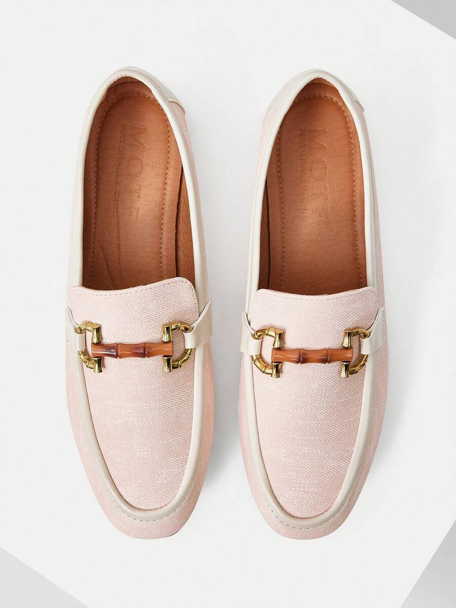 MOTF PREMIUM WOMEN'S SQUARE TOE COMFORTABLE CASUAL FLAT SHOES - Baby Pink - View 1