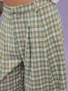 COUREZ 女士超大格纹牛仔短裤夏季穿搭，适合度假/街头休闲/Y2K/休闲音乐节复古风。