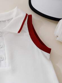 SHEIN Vestito smanicato di moda per bambina, primavera/estate - Albicocca - Visualizzare 6