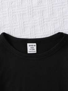 Toddler Boys Basic Short Sleeve T-Shirt + Black Shorts Set - Multi Color - Black - View 5