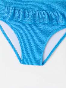 Young Girl Toddler/Little Kid Ruffled 2 Pieces Swimwears - Blue - View 4