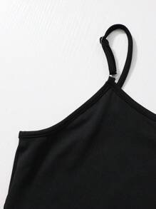 Teen Girls' Solid Color Long Sleeve Button-Up Shirt, Cami Tank Top And Cargo Pants Casual 3-Piece Set