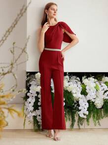 MOTF PREMIUM TWIST PINTUCK JUMPSUITS - Red - View 8