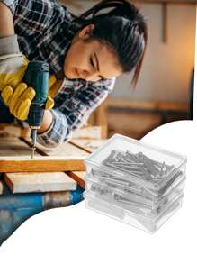 SHEIN 4 piezas Caja de almacenamiento de plástico transparente para piezas, componentes electrónicos, anzuelos de pesca, accesorios de pesca, joyas, muestras y juguetes