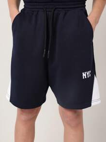 Tween Boys Nyc Sumwon Athletic Two-Piece Set Polo Sport Style Summer Outfit Navy White Varsity Collegiate Street Style Athletic Set - Navy Blue - View 7