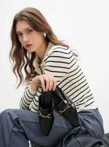 CUCCOO BIZCHIC Women's Minimalist Flat Slip-On Shoes, Versatile For Vacation, Casual Outfits, And Commuting - Black - View 4