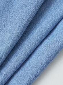 SHEIN Young Girl Y2K Vintage Blue Denim Bow Decor Loose Wide Leg Pants, Girl Fall Denim Jeans,Fall Back To School Cute - Baby Blue - View 6