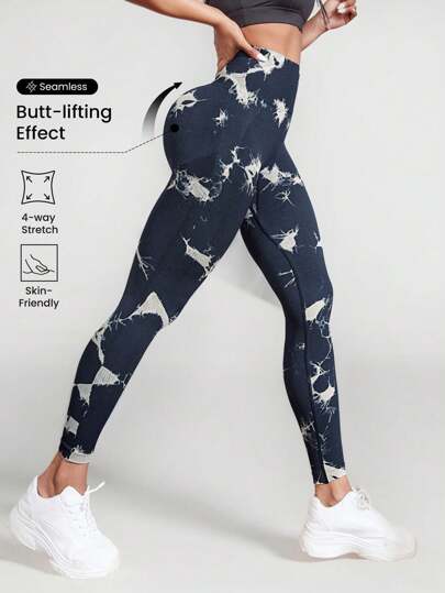 Tie Dye Seamless Breathable Softness Sports Leggings