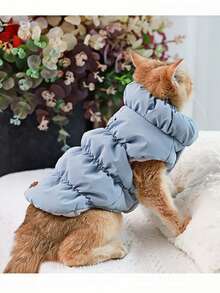 Chaqueta/Abrigo de 3 capas grueso y cálido para mascotas perro, adecuado para poodle, teddy, Yorkshire terrier y otras razas de perros pequeños/medianos, para otoño/invierno - Azul - Ver 4