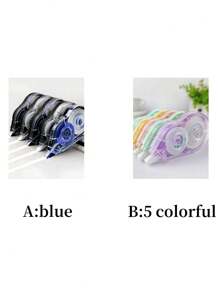 SHEIN 5pcs Classic Correction Tape, Suitable For Students, Assorted Colors, Large Capacity For Correcting Mistakes Back To School - Multicolor - View 3