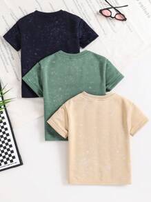 SHEIN 3pcs/Set Young Boy Fashion Special Textured Snowflake Sweatshirt, Spring/Summer - Multicolor - View 2