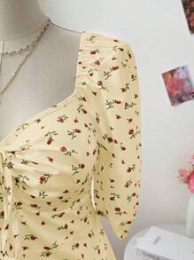 Sunnyshic Vestito elegante e carino per appuntamenti e feste, con scollo a V, colletto con strass e vita con fiocco, adatto per vacanze, taglie oversize
