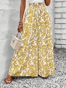 SHEIN LUNE 夏日浪漫假期花卉印花阔腿裤
