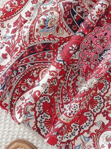 SHEIN 2pcs/Set Tween Girl Holiday Graphic Print Racerback Tank Top And Skirt Two Pieces Set,Summer,Travel - Red - View 4