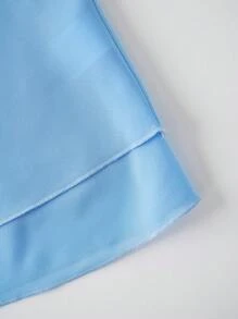 Áo hai dây ren tương phản rộng rãi thoải mái mùa hè cho nữ - Màu xanh bạc hà - Xem 5