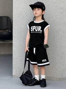 DAZY 2pcs/Set Toddler Boys Fall Outfit - Black - View 4