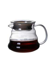 1pc Coffee Server For Pour Over Coffee Maker, Glass Coffee Carafe, Cloud Shape Clear Coffee Pot With Lid School Supplies - White - View 3