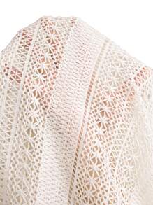 Elaquor Women Plus Size Solid Color Drop Shoulder Hollow Button Front Top - Apricot - View 7